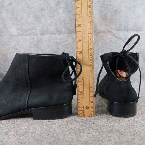 Splendid Shoes Womens 6 Bootie Niva Black Suede Leather Pointed Toe Ankle Boots - Picture 7 of 16